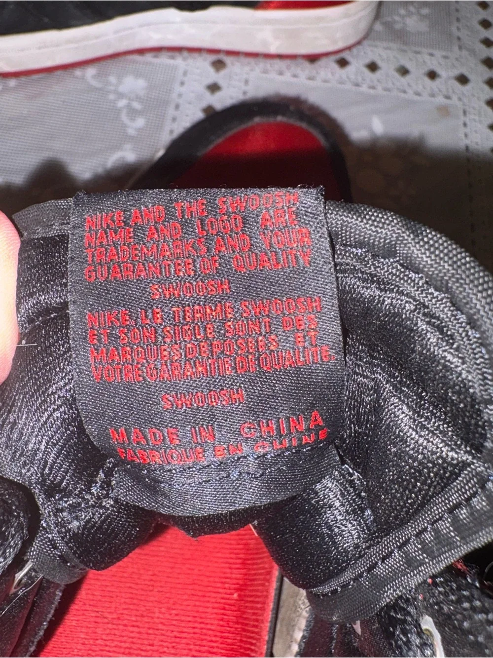 Nike retro Jordan 1’s satin black and red high top sneakers